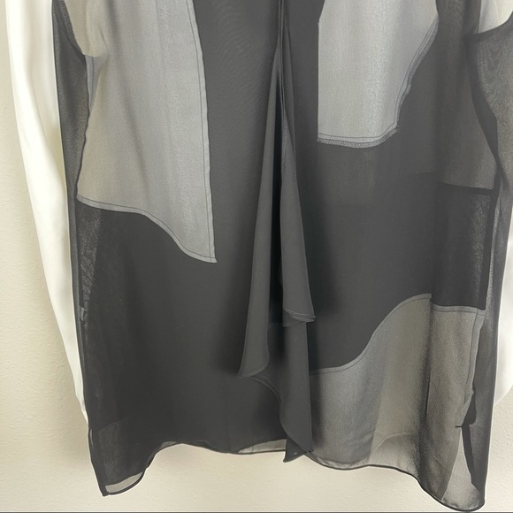 Chico’s Black Label Black White Cutout back Blouse - Picture 11 of 17